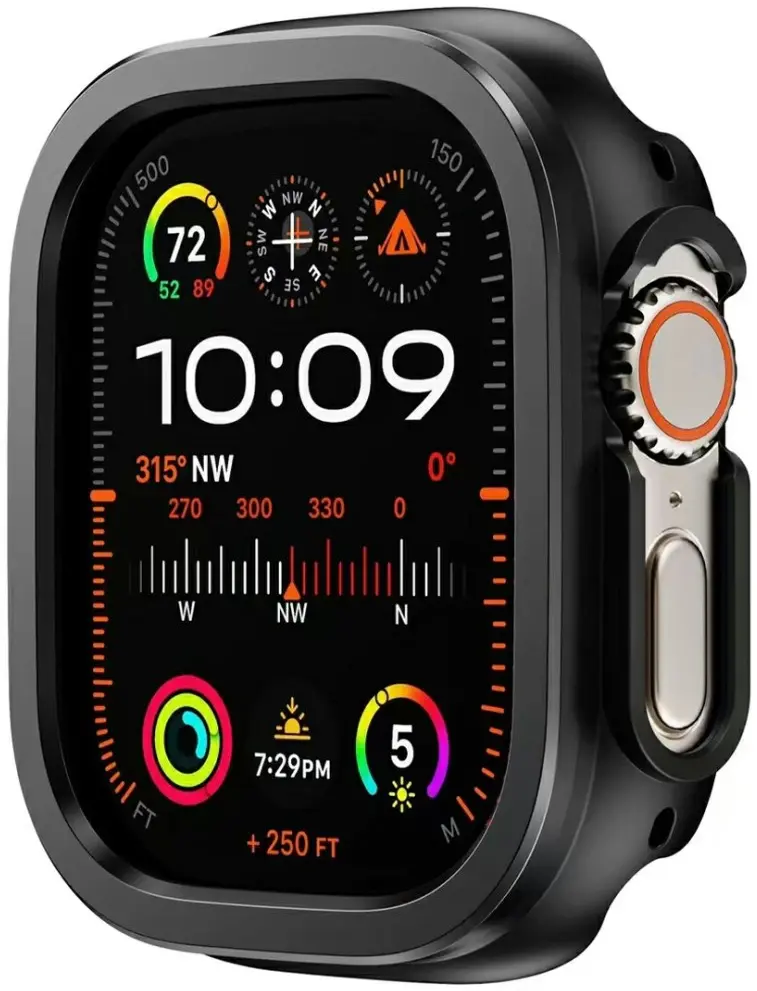 Apple Watch 10 46MM Hoesje Aluminium Bumper Frame Zwart afbeelding 1