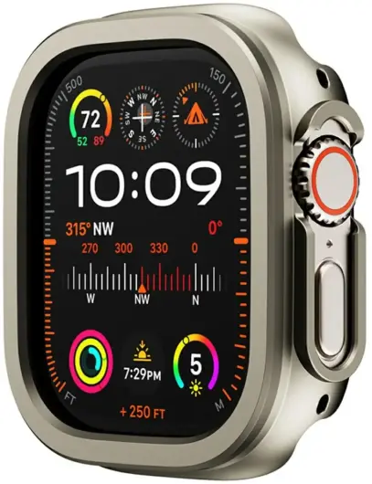 Apple Watch 10 46MM Hoesje Aluminium Bumper Frame Titanium Goud afbeelding 1
