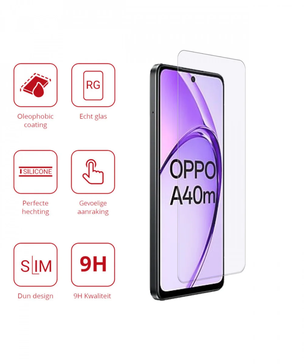 Rosso Oppo A60 5G / A40 / A40m 9H Tempered Glass Screen Protector afbeelding 2
