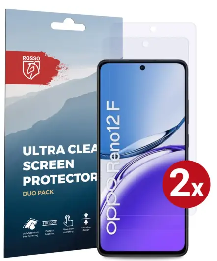 Rosso Oppo Reno 12 F Screen Protector Case Friendly Folie Duo Pack afbeelding 1