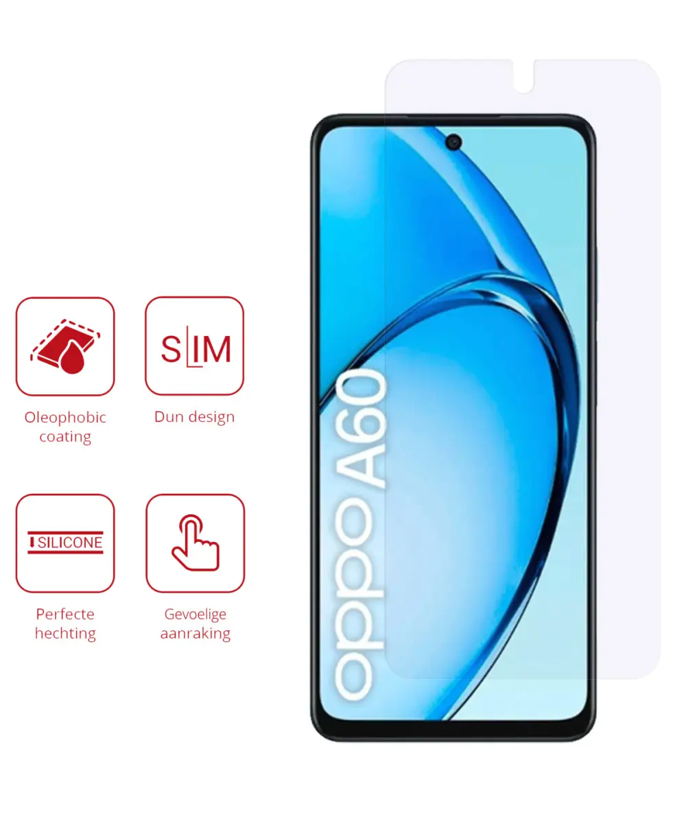 Rosso Oppo A60 4G Screen Protector Case Friendly Folie Duo Pack afbeelding 2