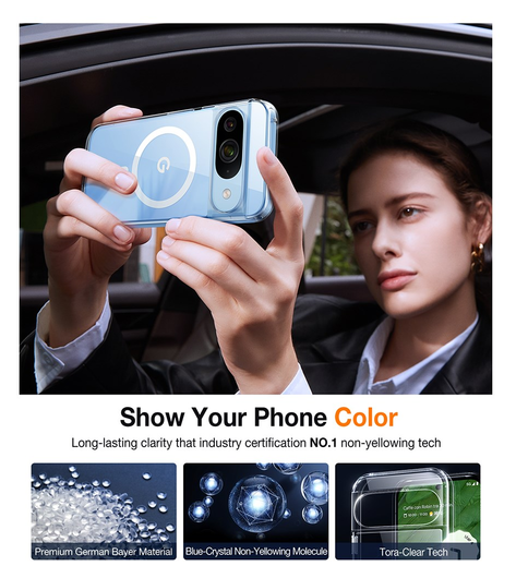 TORRAS Diamond Mag Google Pixel 9 / 9 Pro Hoesje MagSafe Back Cover Transparant afbeelding 5