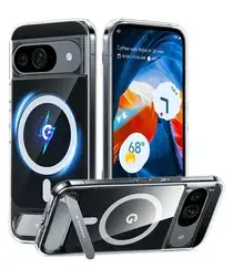 TORRAS Pstand Google Pixel 9 / 9 Pro Hoesje MagSafe met Kickstand Transparant afbeelding