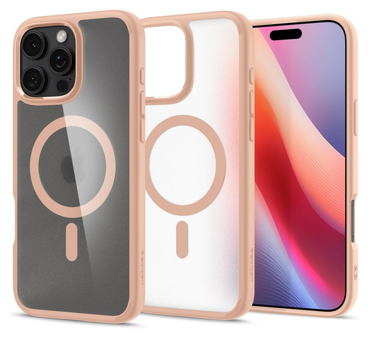Spigen Ultra Hybrid MagFit iPhone 16 Pro Hoesje MagSafe Frosted Roze Titanium afbeelding 1