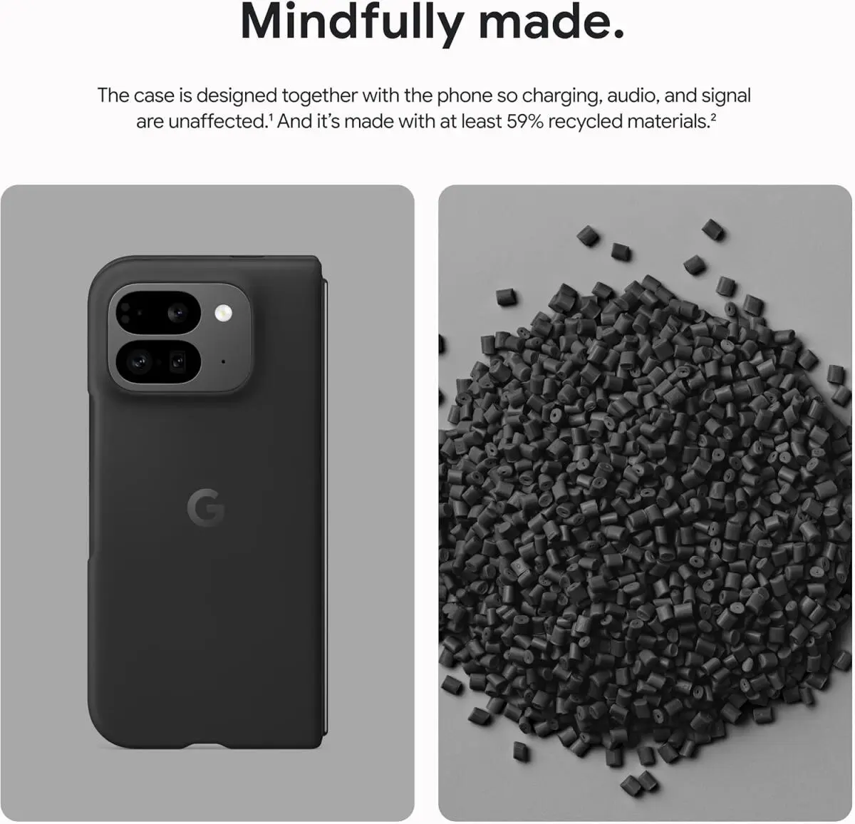 Origineel Google Pixel 9 Pro Fold Hoesje Hard Case Duurzaam Siliconen Zwart afbeelding 4