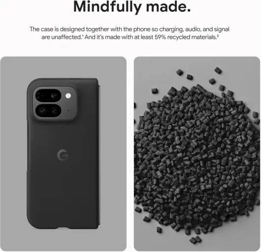 Origineel Google Pixel 9 Pro Fold Hoesje Hard Case Duurzaam Siliconen Zwart afbeelding 4
