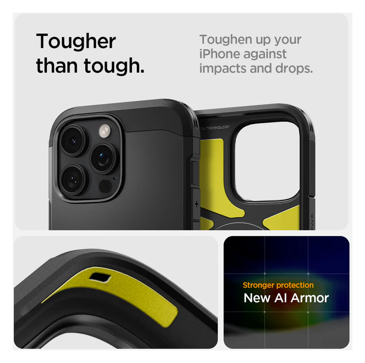 Spigen Tough Armor T iPhone 16 Pro Hoesje MagSafe Back Cover Zwart afbeelding 11