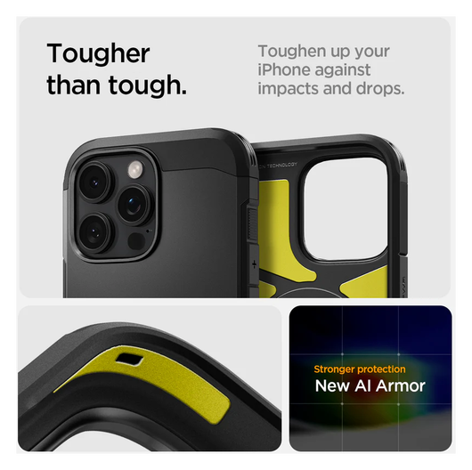 Spigen Tough Armor T iPhone 16 Pro Hoesje MagSafe Back Cover Zwart afbeelding 11