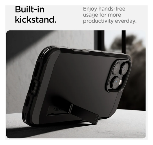 Spigen Tough Armor T iPhone 16 Pro Hoesje MagSafe Back Cover Zwart afbeelding 12