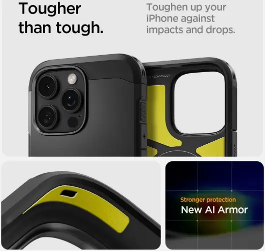 Spigen Tough Armor T iPhone 16 Pro Max Hoesje MagSafe Back Cover Zwart afbeelding 6