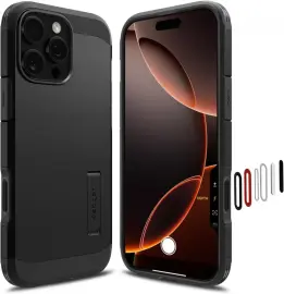 Spigen Tough Armor T iPhone 16 Pro Max Hoesje MagSafe Back Cover Zwart