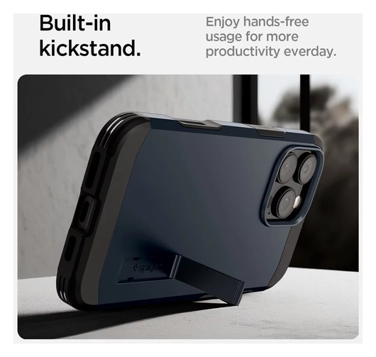 Spigen Tough Armor T iPhone 16 Pro Hoesje MagSafe Back Cover Metal Slate afbeelding 12