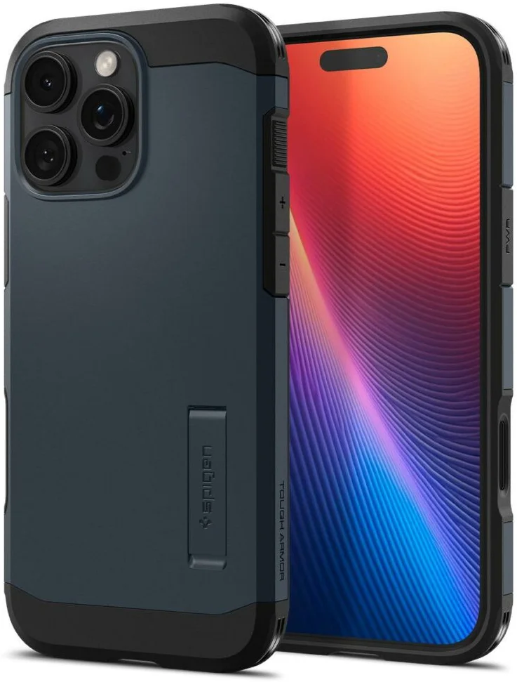 Spigen Tough Armor T iPhone 16 Pro Max Hoesje MagSafe Back Cover Metal Slate afbeelding 2