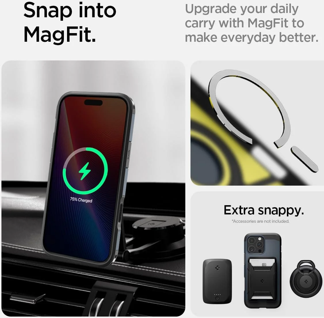 Spigen Tough Armor T iPhone 16 Pro Max Hoesje MagSafe Back Cover Metal Slate afbeelding 4