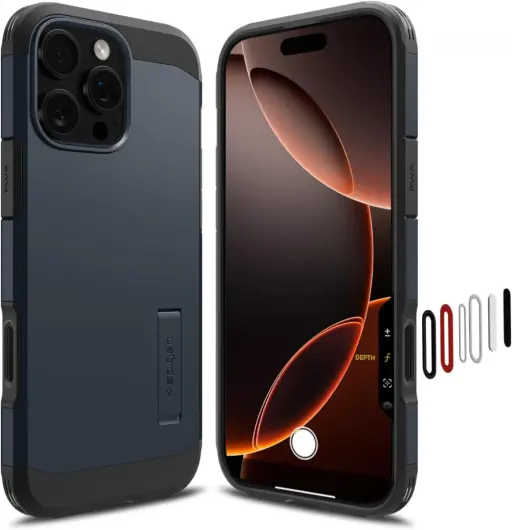 Spigen Tough Armor T iPhone 16 Pro Max Hoesje MagSafe Back Cover Metal Slate afbeelding 1