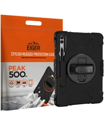 Eiger Peak 500m Samsung Galaxy Tab S10+ / S9+ / S9 FE+ Hoes Back Cover Zwart Hoesjes