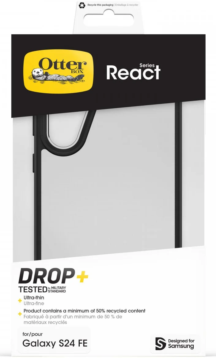 OtterBox React Samsung Galaxy S24 FE Hoesje Back Cover Zwart Transparant afbeelding 5