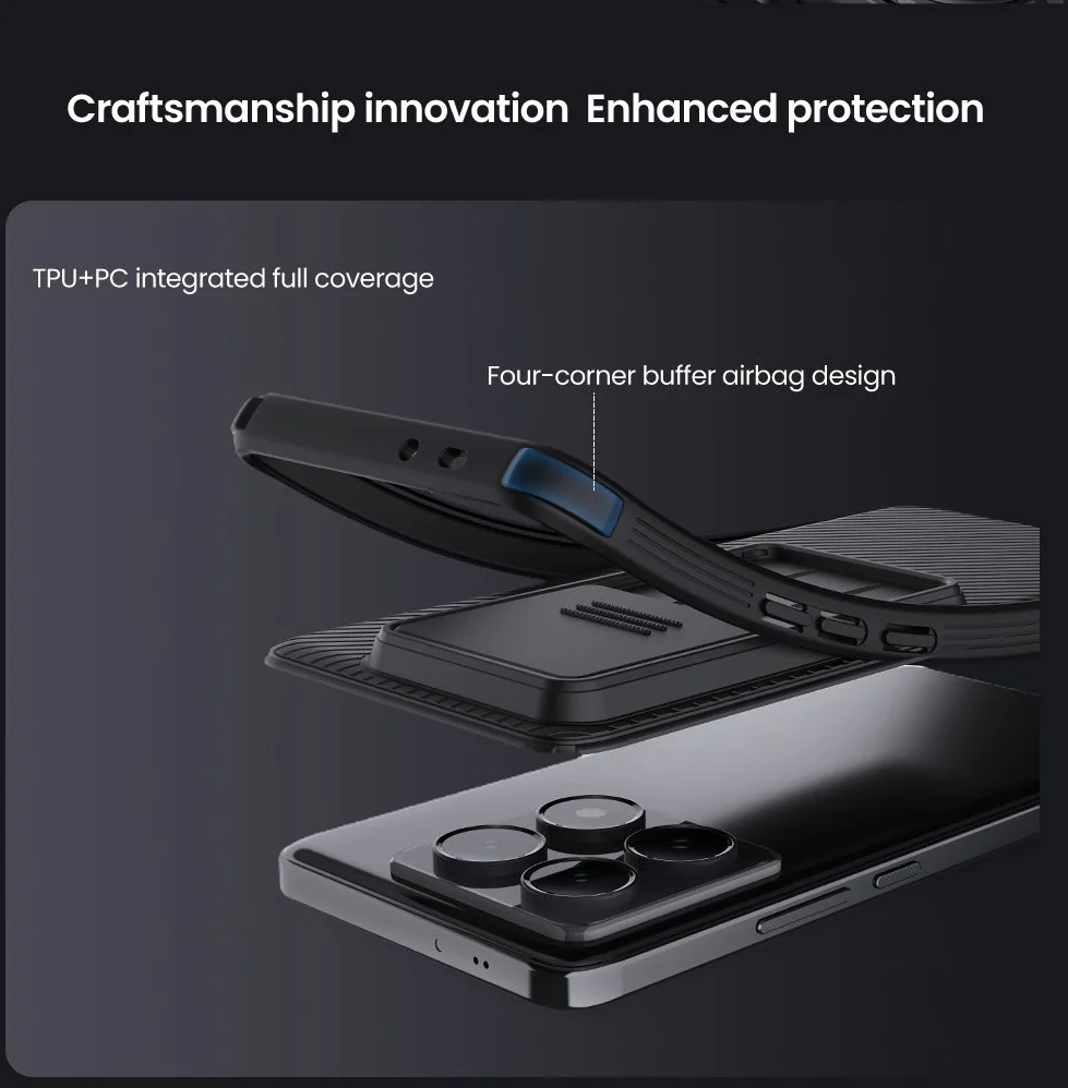 Nillkin CamShield Xiaomi 14T Pro Hoesje met Camera Slider Back Cover Zwart afbeelding 7