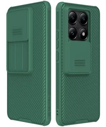 Nillkin CamShield Xiaomi 14T Pro Hoesje met Camera Slider Back Cover Groen Hoesjes