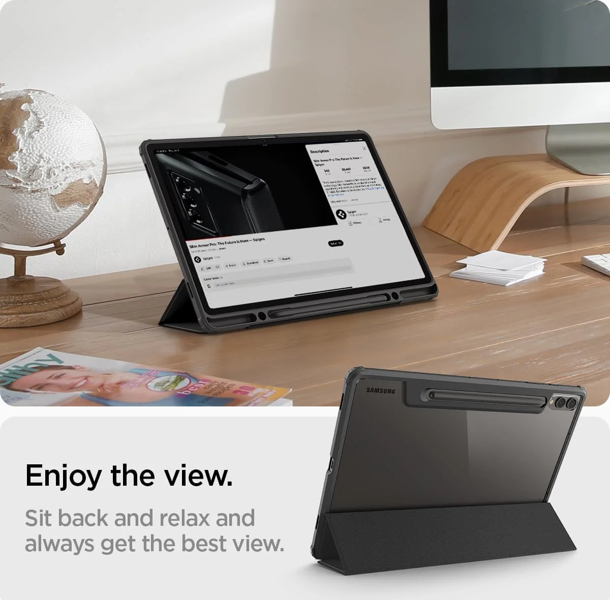 Spigen Ultra Hybrid Samsung Galaxy Tab S10+ / S9+ Hoes Book Case Zwart afbeelding 3