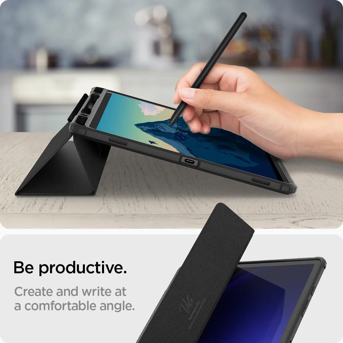 Spigen Ultra Hybrid Samsung Galaxy Tab S10+ / S9+ Hoes Book Case Zwart afbeelding 4