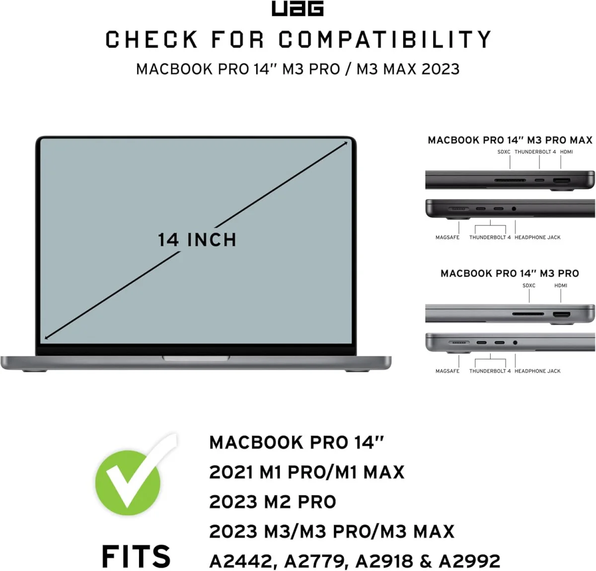 UAG [U] Lucent MacBook Pro 14 Inch M1/M2/M3 Max & Pro Hoes - 2023/2021 - Ice afbeelding 3
