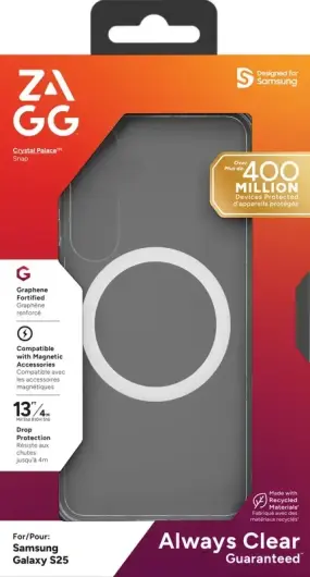 ZAGG Crystal Palace Snap Samsung Galaxy S25 Hoesje Magsafe DropProof Transparant afbeelding 11