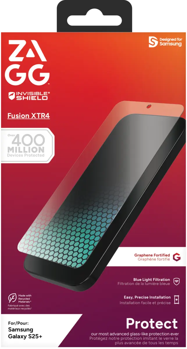 ZAGG InvisibleShield Fusion XTR4 Samsung Galaxy S25 Plus Screen Protector afbeelding 1