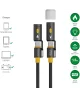 4smarts USB-C naar USB-C 240W 3-in-1 Kabel met Lamp en Aansteker 1.5M Zwart