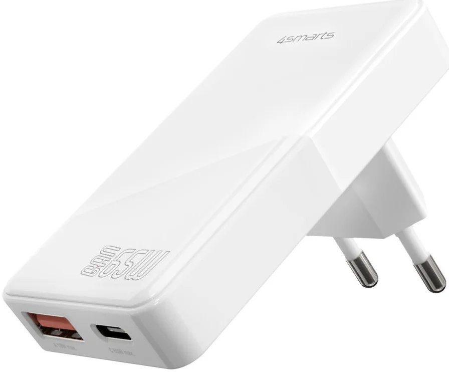 4Smarts FlatPlug 65W Power Delivery / Quick Charge USB-C / USB-A Adapter Wit afbeelding 1