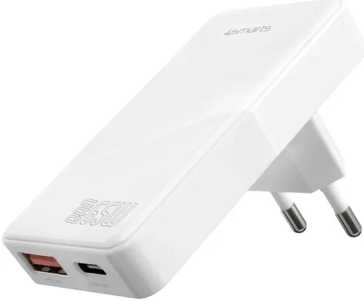 4Smarts FlatPlug 65W Power Delivery / Quick Charge USB-C / USB-A Adapter Wit afbeelding 1