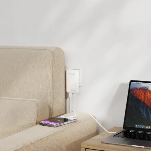4Smarts FlatPlug 65W Power Delivery / Quick Charge USB-C / USB-A Adapter Wit afbeelding 4