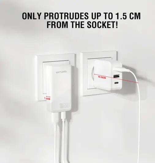 4Smarts FlatPlug 65W Power Delivery / Quick Charge USB-C / USB-A Adapter Wit afbeelding 8
