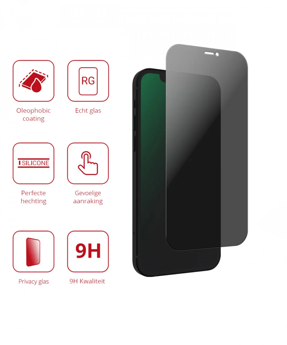 Rosso Apple iPhone 12 Mini 9H Tempered Glass Screen Protector Privacy afbeelding 2