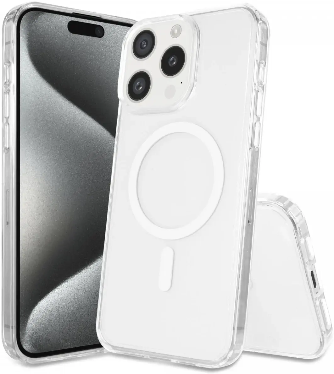 Apple iPhone 15 Pro Hoesje Hard Back Cover met MagSafe Transparant afbeelding 6