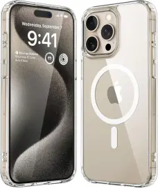Apple iPhone 15 Pro Hoesje Hard Back Cover met MagSafe Transparant