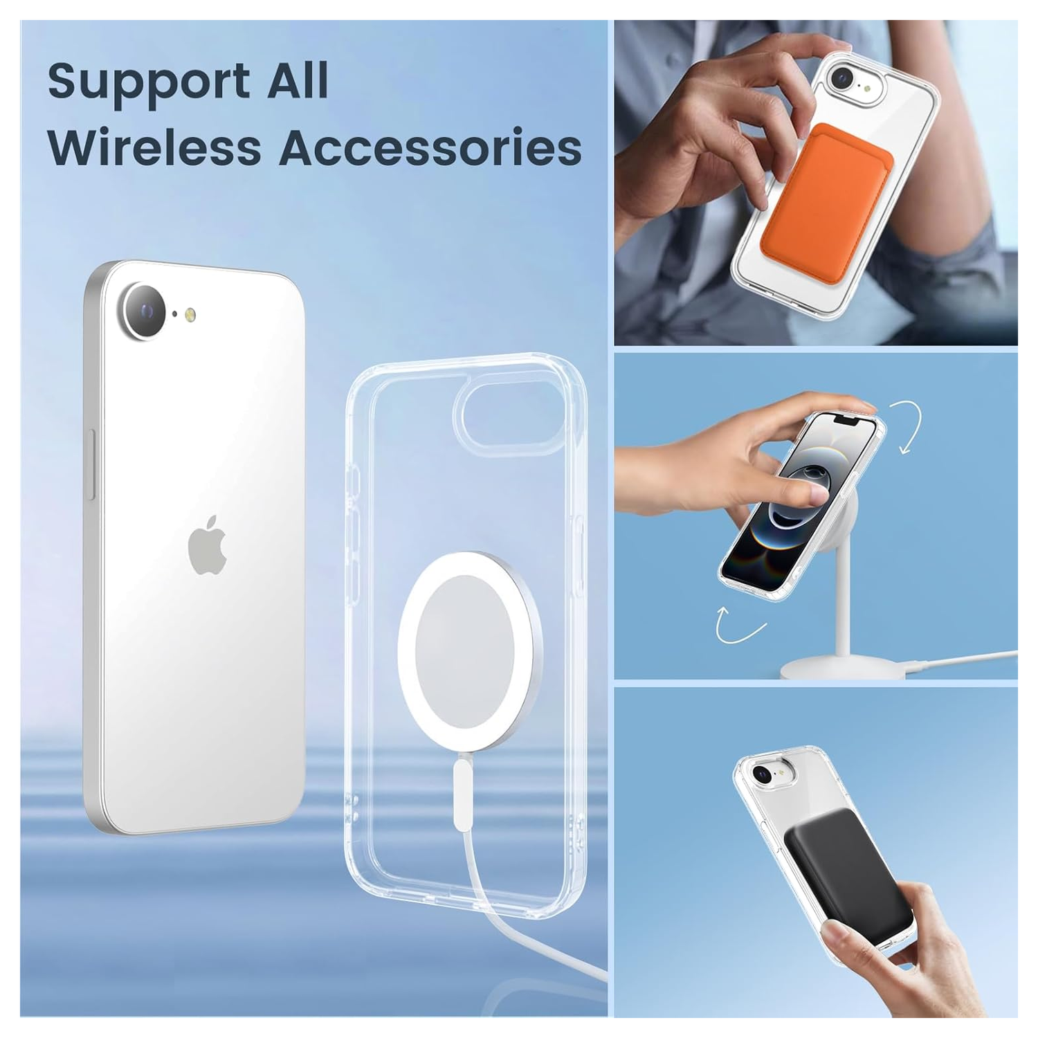 Apple iPhone 16e Hoesje Hard Back Cover met MagSafe Transparant afbeelding 5