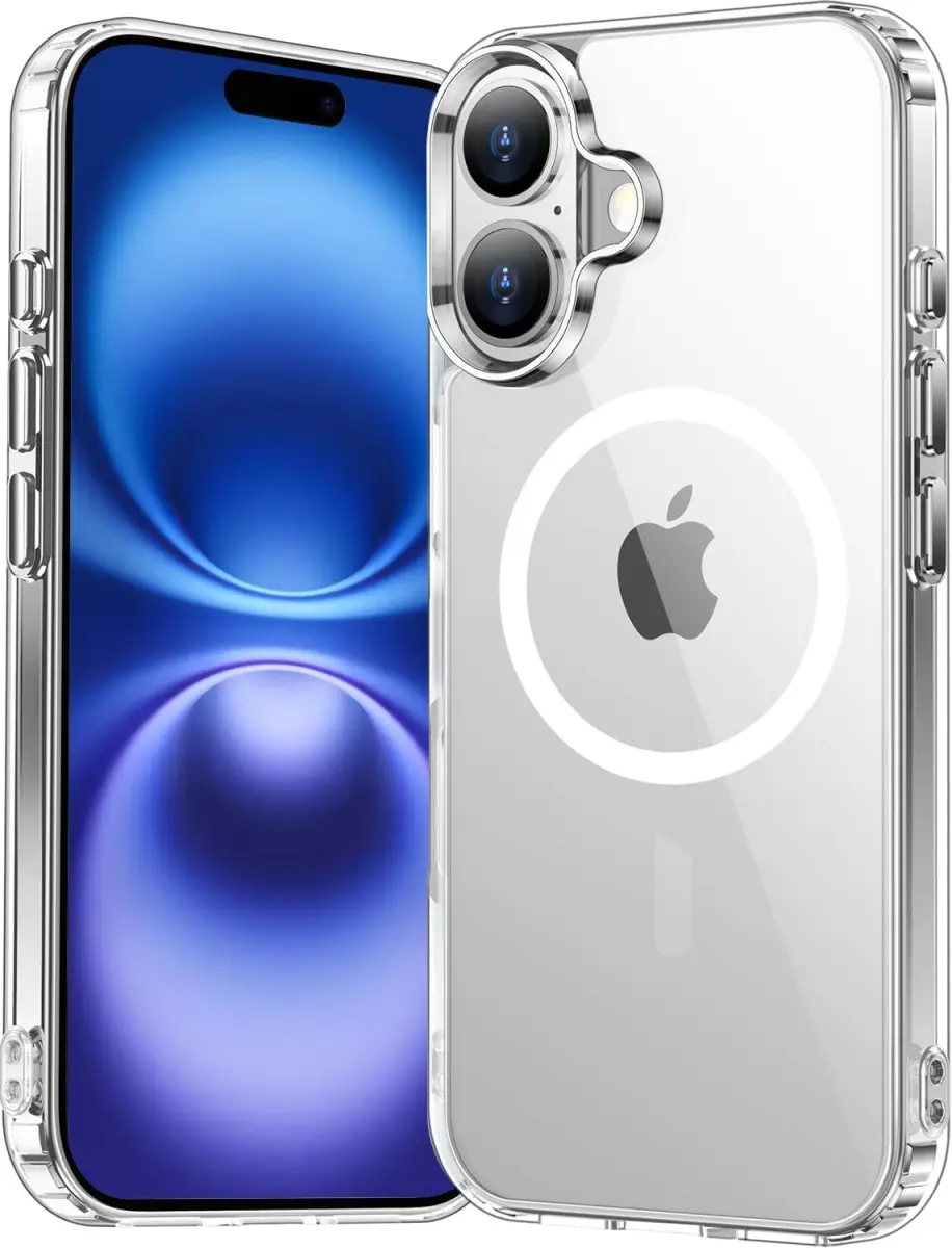Apple iPhone 16 Hoesje Hard Back Cover met MagSafe Transparant afbeelding 1