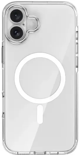 Apple iPhone 16 Hoesje Hard Back Cover met MagSafe Transparant afbeelding 2