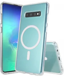 Samsung Galaxy S10 Hoesje Hard Back Cover met MagSafe Transparant