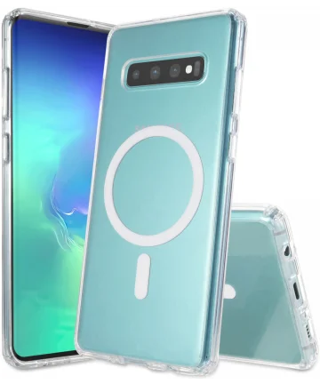 Samsung Galaxy S10 Hoesje Hard Back Cover met MagSafe Transparant Hoesjes