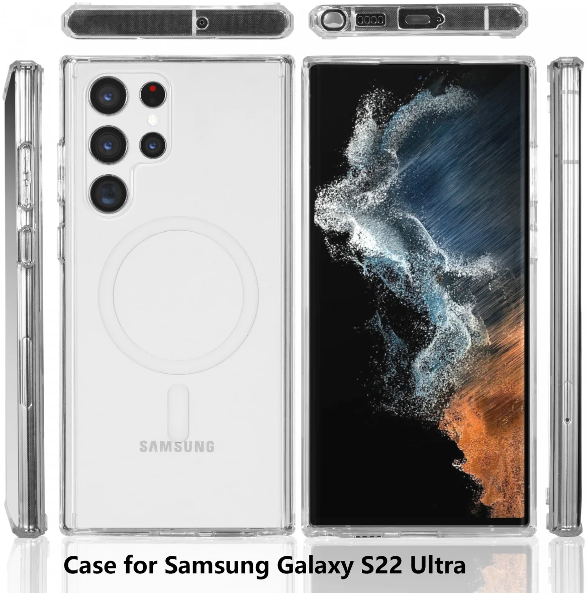 Samsung Galaxy S22 Ultra Hoesje Hard Back Cover met MagSafe Transparant afbeelding 7