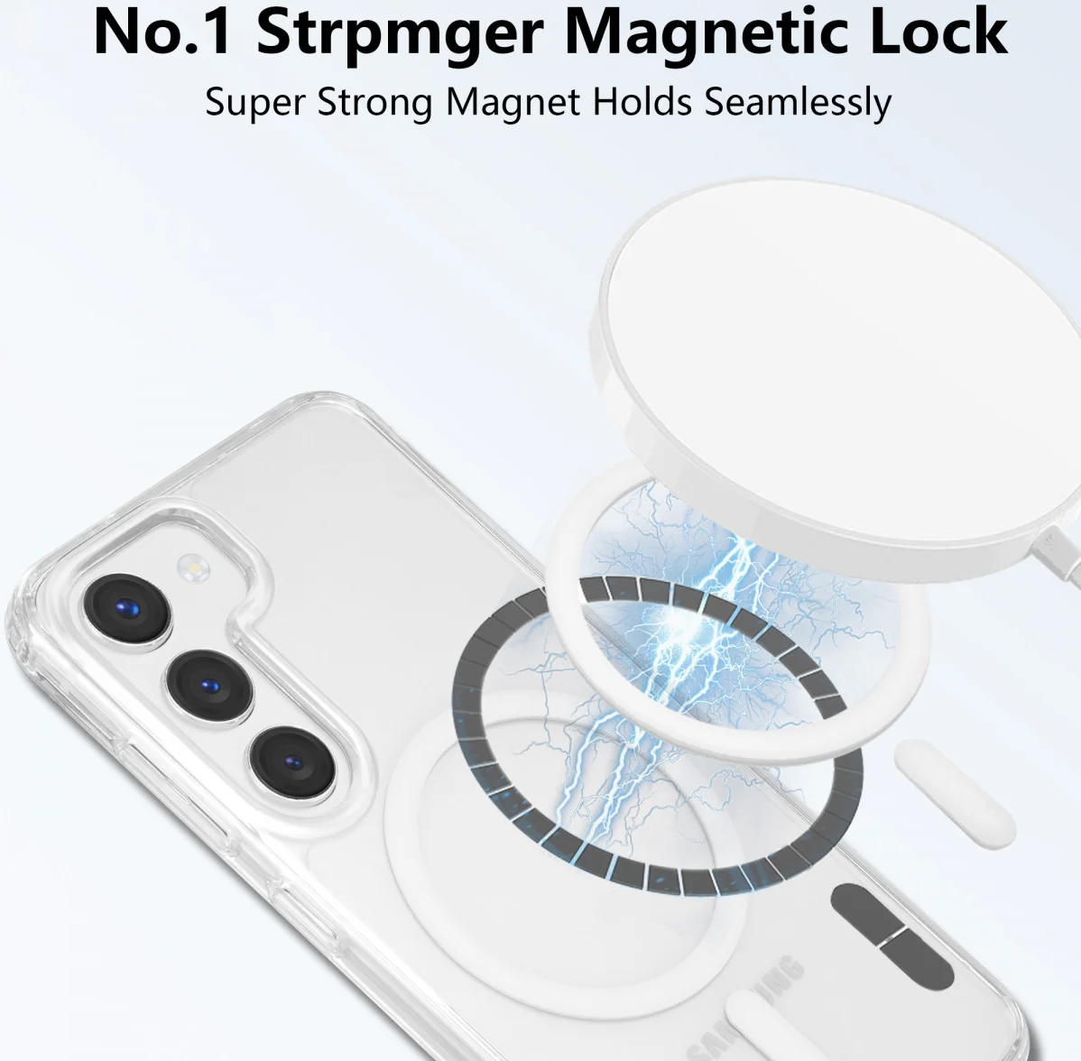 Samsung Galaxy S23 Hoesje Hard Back Cover met MagSafe Transparant afbeelding 2