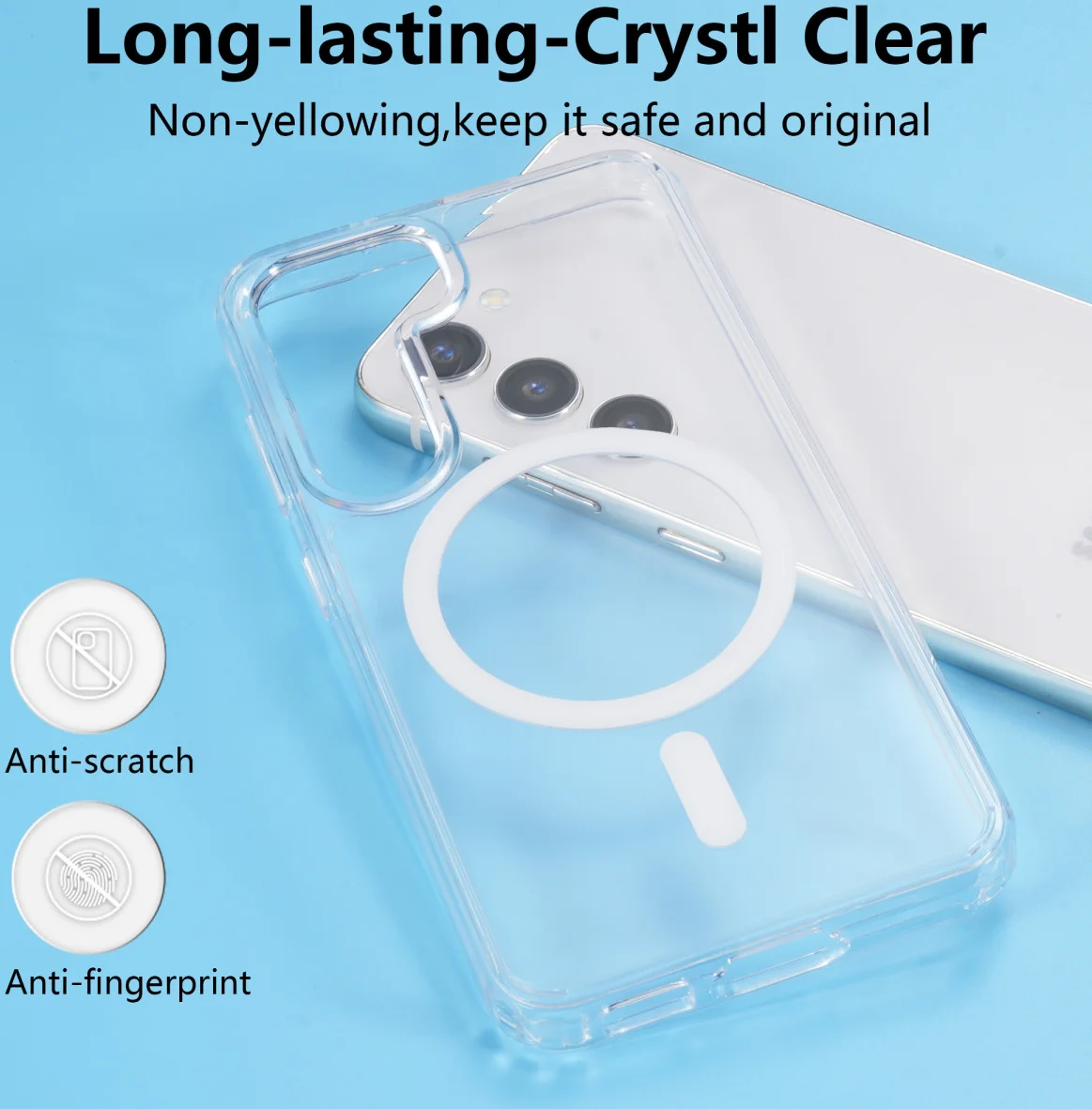Samsung Galaxy S23 Hoesje Hard Back Cover met MagSafe Transparant afbeelding 3