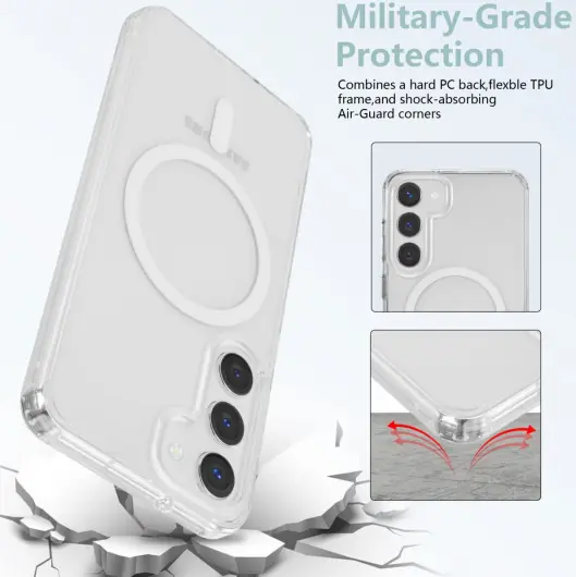 Samsung Galaxy S23 Hoesje Hard Back Cover met MagSafe Transparant afbeelding 4