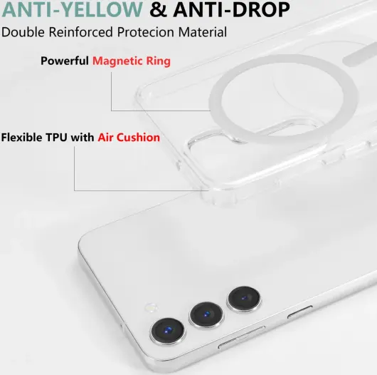 Samsung Galaxy S23 Hoesje Hard Back Cover met MagSafe Transparant afbeelding 5