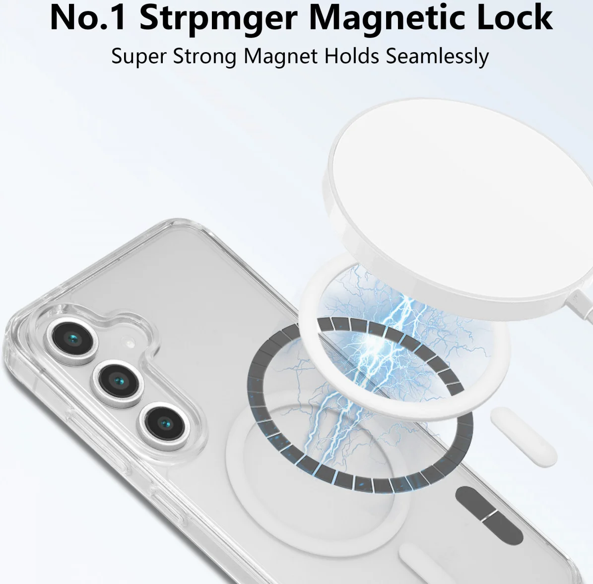 Samsung Galaxy S24 FE Hoesje Hard Back Cover met MagSafe Transparant afbeelding 2