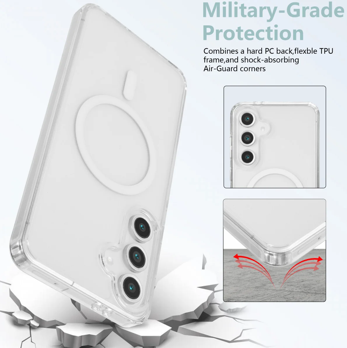 Samsung Galaxy S24 FE Hoesje Hard Back Cover met MagSafe Transparant afbeelding 4