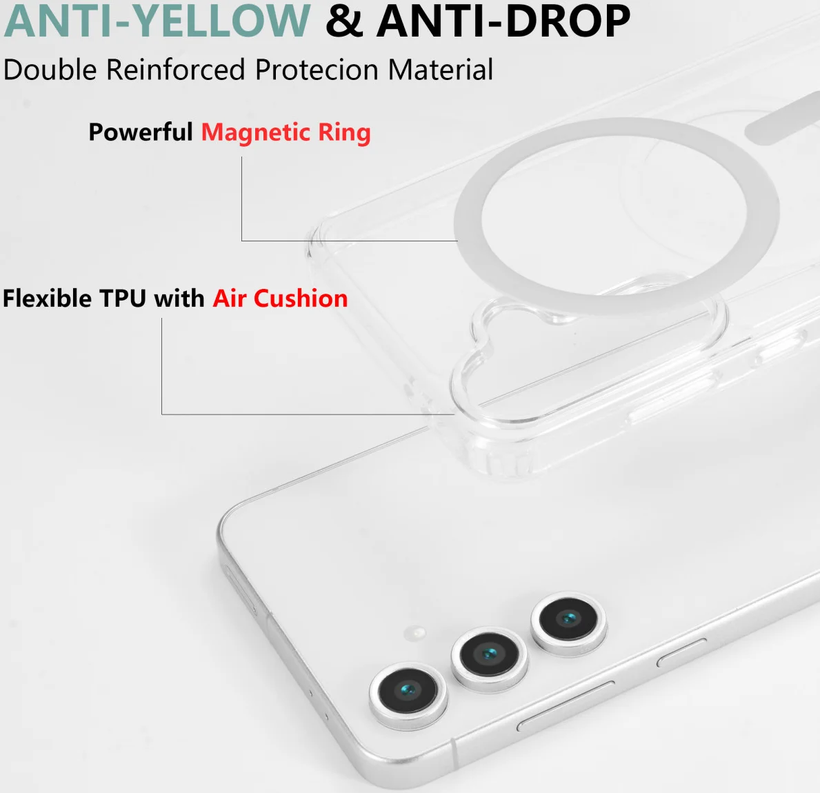 Samsung Galaxy S24 FE Hoesje Hard Back Cover met MagSafe Transparant afbeelding 5