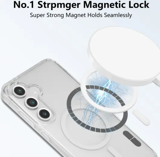 Samsung Galaxy S24 FE Hoesje Hard Back Cover met MagSafe Transparant afbeelding 2